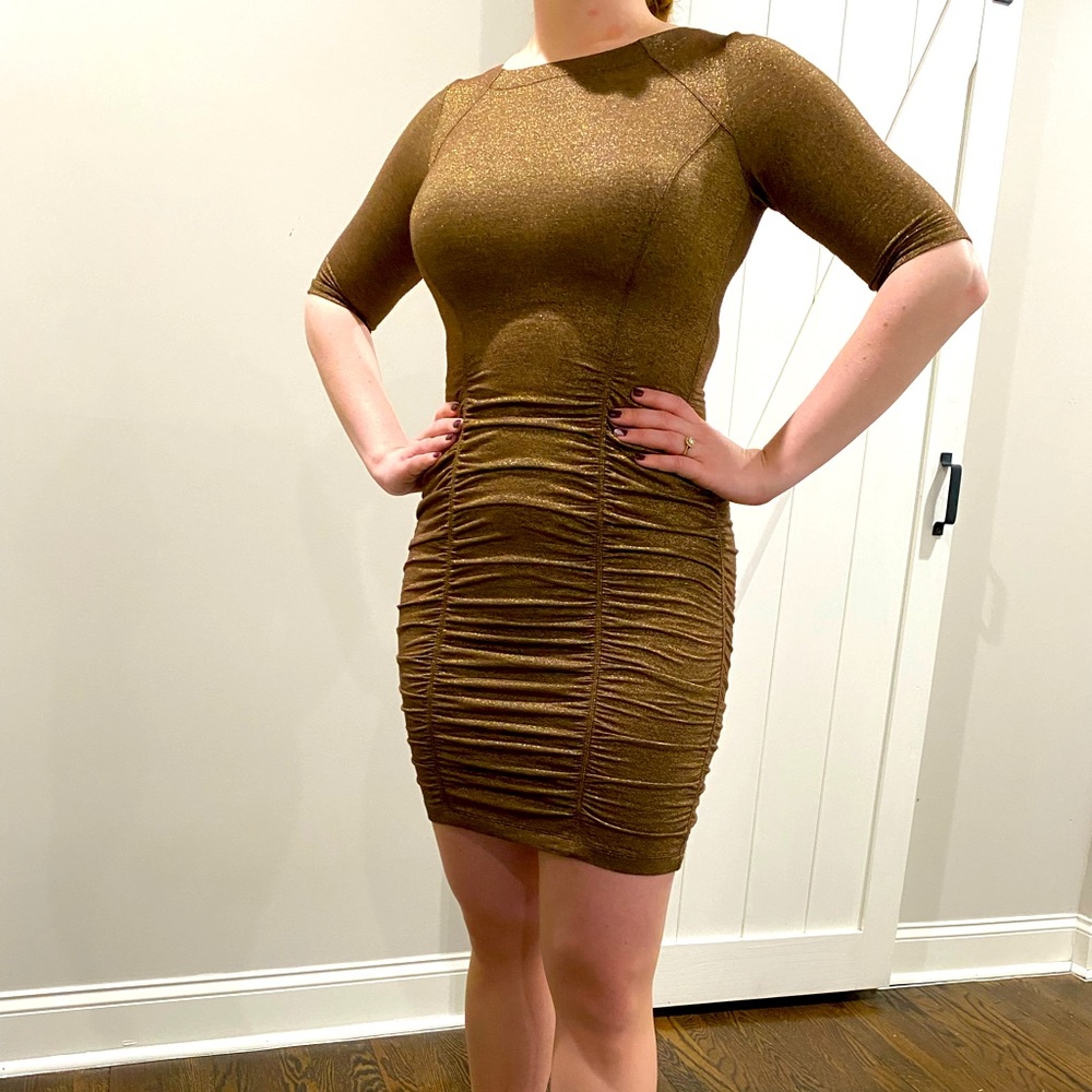 Sexy Open Back Gold BCBG Party / Homecoming / Cocktail Dress